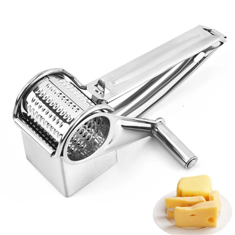 Stainless Steel Rotary Cheese Grater & Veggie Shredder Tool