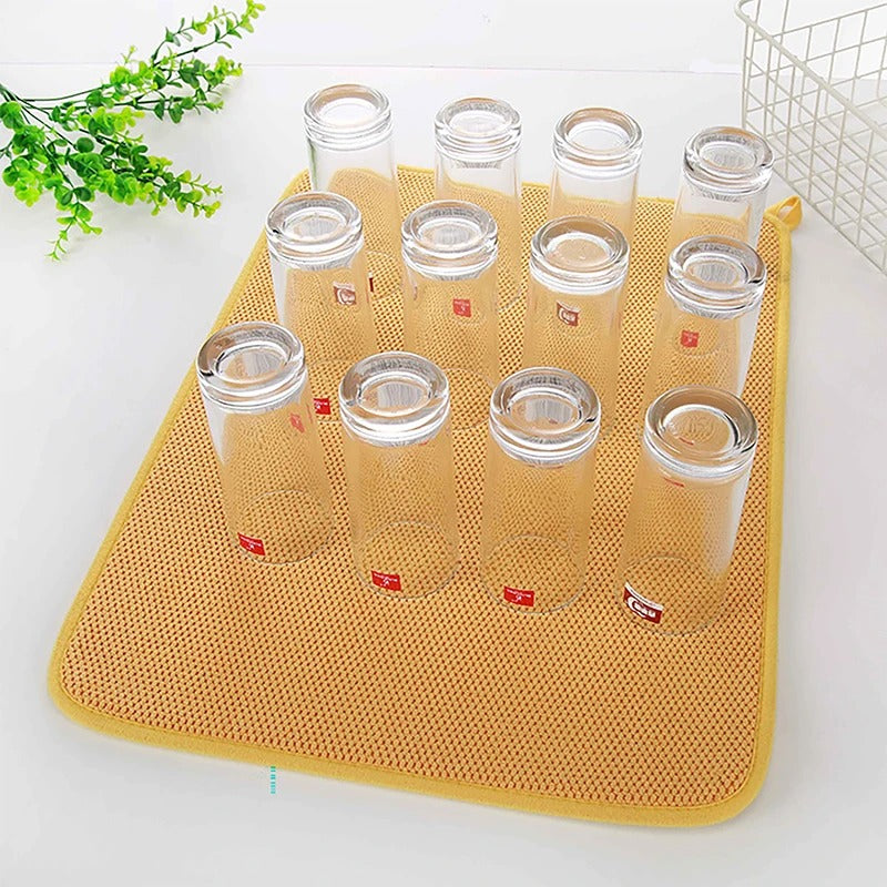 Microfiber Dish Drying Mat 30x40cm Non-Slip Absorbent Pad