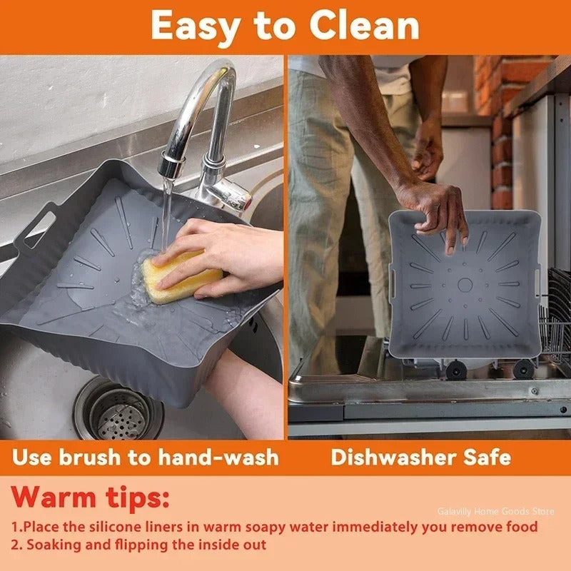 9" Silicone Air Fryer Liners for 6-8QT – Reusable & Safe