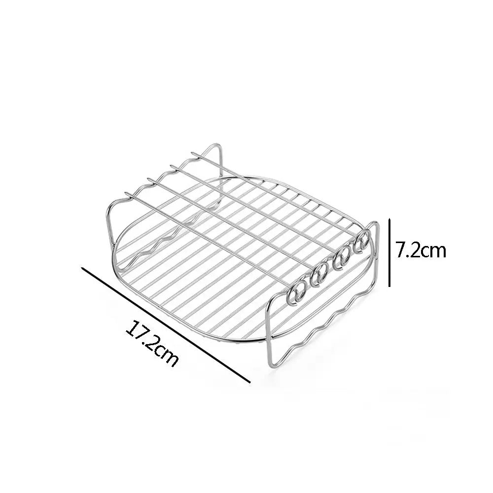 Air Fryer Skewer Rack – Double-Layer BBQ Tray Holder