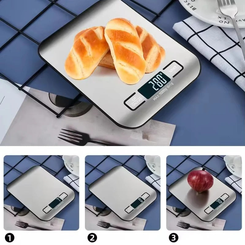 Digital Kitchen Scale 5kg/1g LED Display Stainless Steel