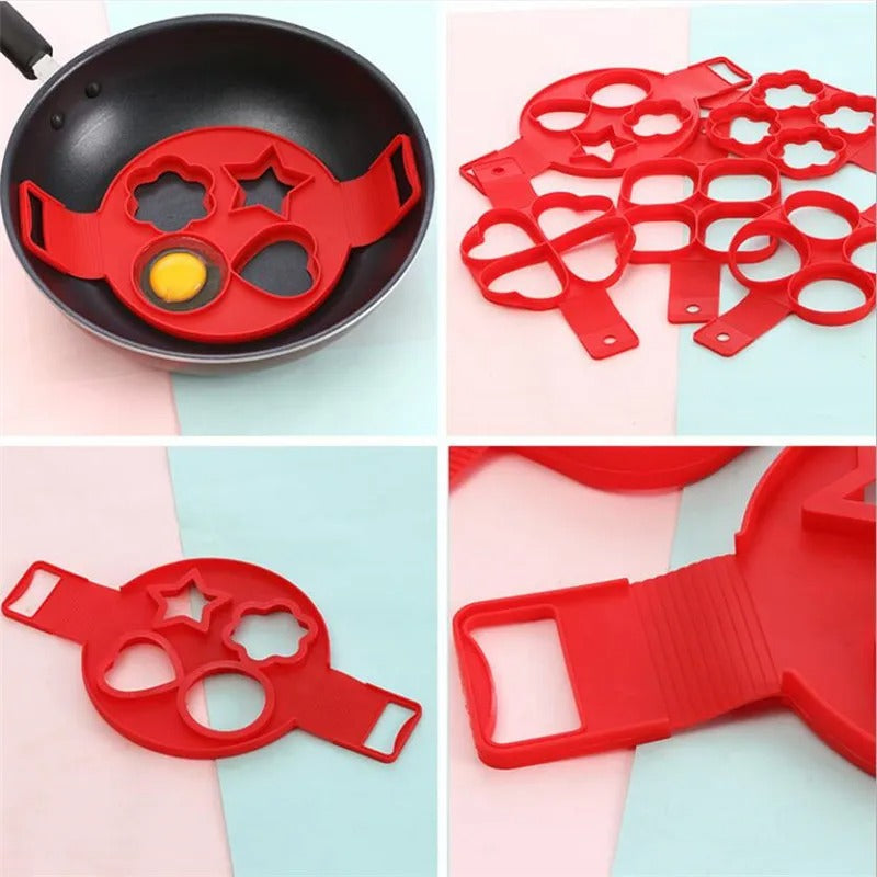 Nonstick Egg & Pancake Mold – Round & Heart Shapes Tool