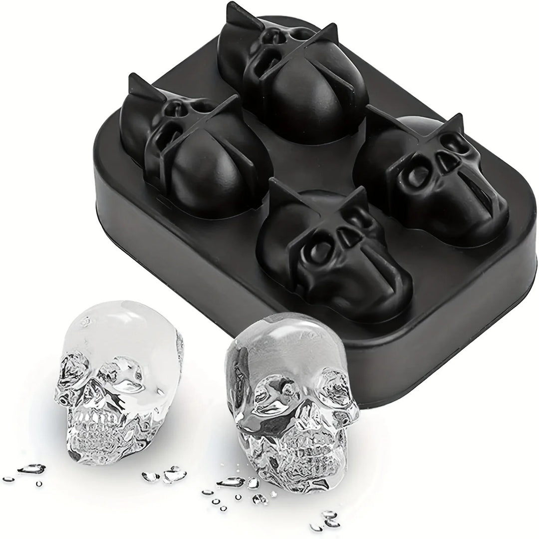 Skull Ice Ball Mold – 3D Silicone Tray for Cocktails & Halloween Drinks