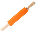 Load image into Gallery viewer, Silicone Rolling Pin Non-Stick with Wooden Handle Baking
