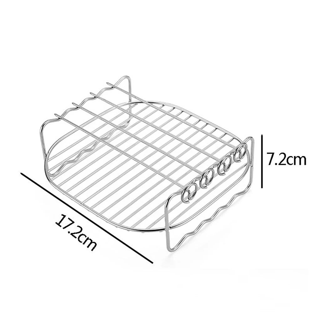 Air Fryer Skewer Rack – Double-Layer BBQ Tray Holder