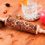 Load image into Gallery viewer, Sunflower Embossed Wooden Rolling Pin for Baking Cookies
