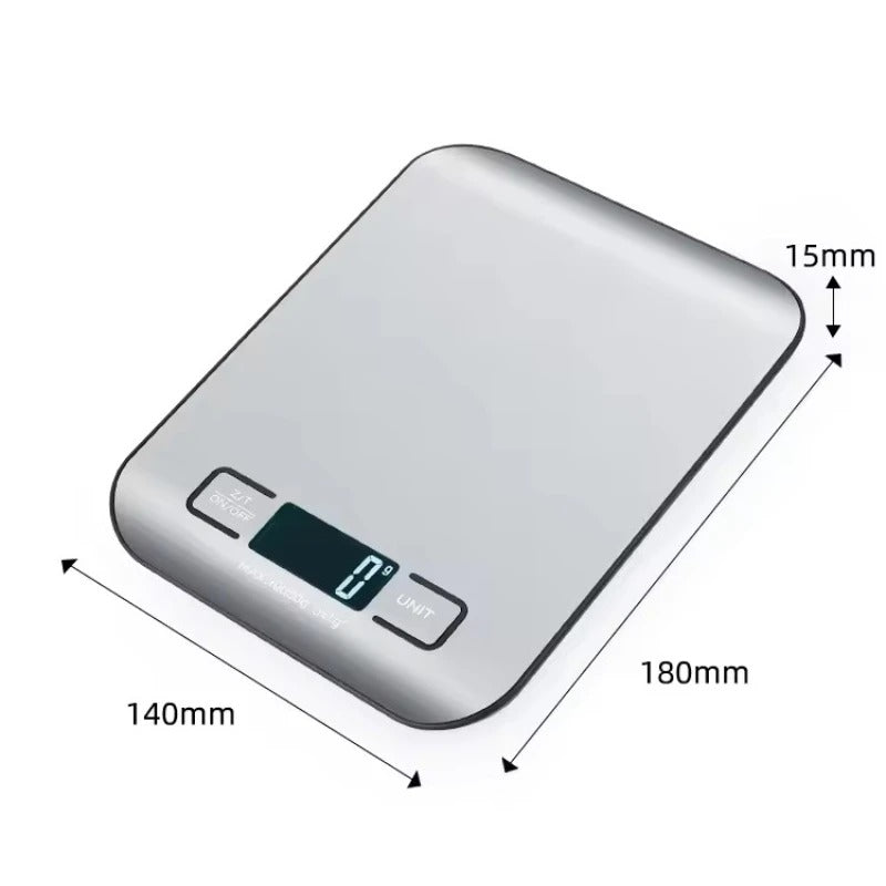 Digital Kitchen Scale 5kg/1g LED Display Stainless Steel