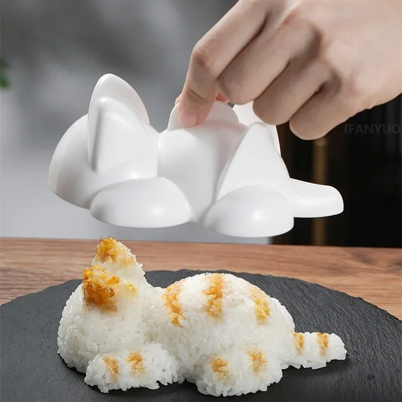 Cute Cat Rice Ball Mold DIY Sushi Tool for Kids & Kitchen