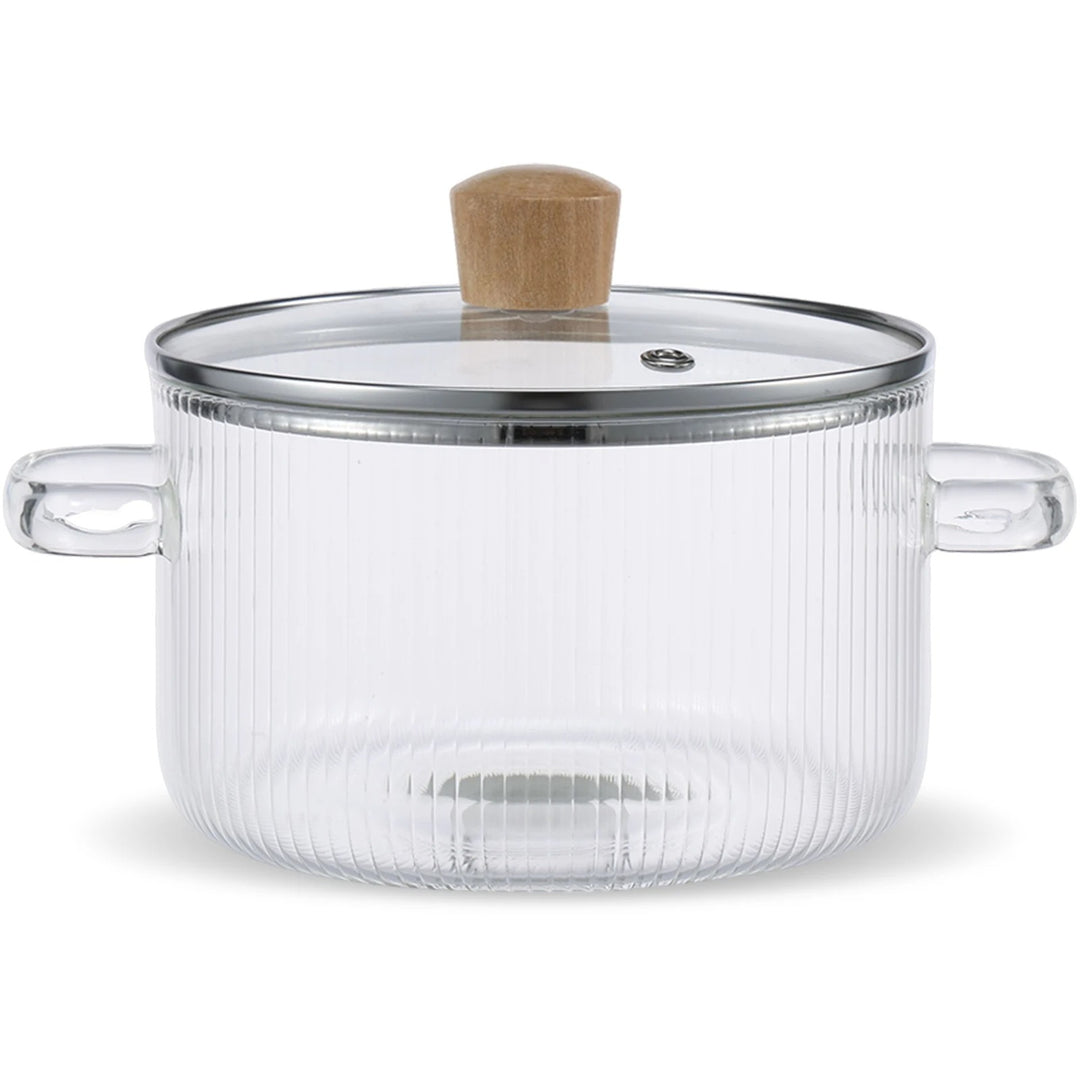 Clear Glass Saucepan with Lid 1.6L – Heat Resistant Pot