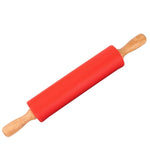 Load image into Gallery viewer, Silicone Rolling Pin Non-Stick with Wooden Handle Baking
