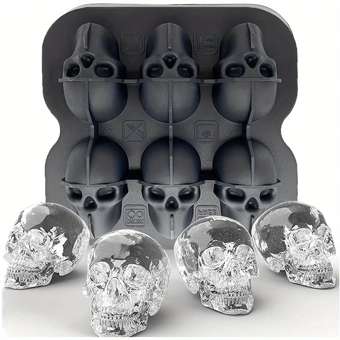 Skull Ice Ball Mold – 3D Silicone Tray for Cocktails & Halloween Drinks