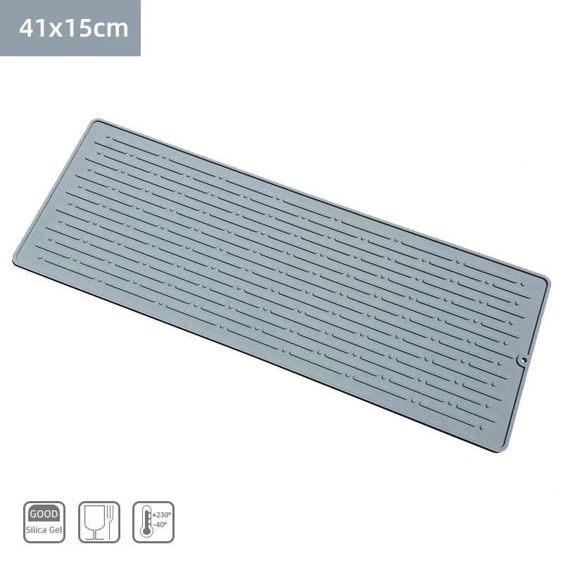 Large Silicone Dish Drying Mat 41x15cm - Sink & Counter Use