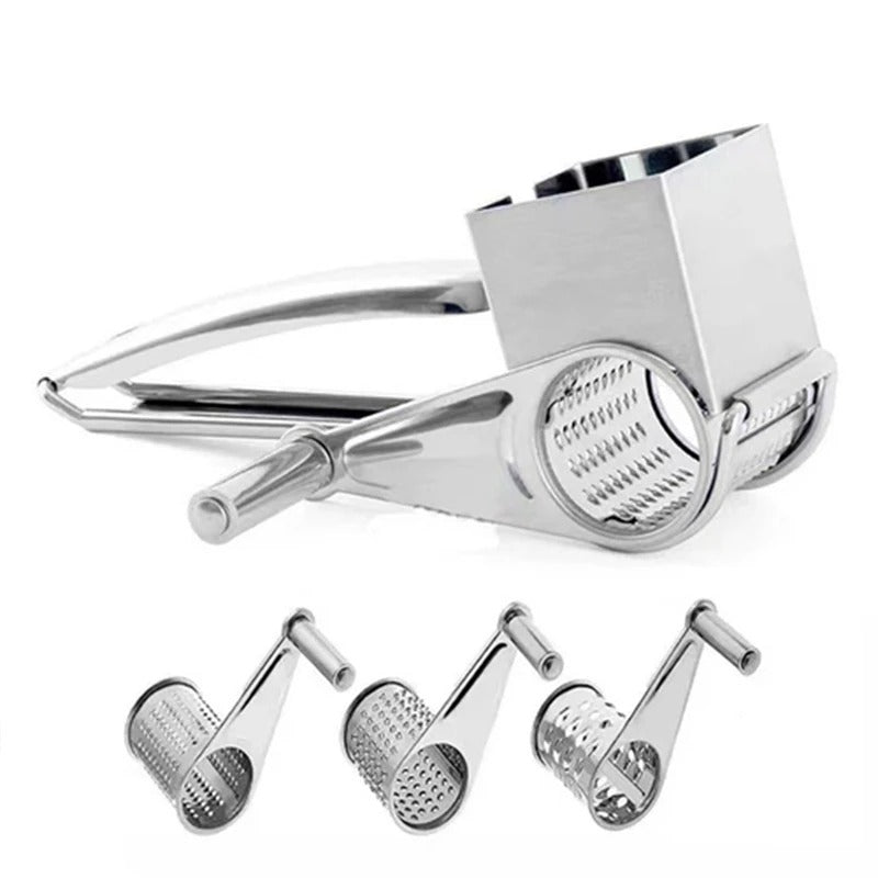 Stainless Steel Rotary Cheese Grater & Veggie Shredder Tool