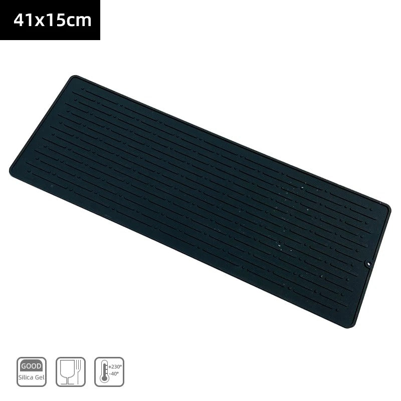 Large Silicone Dish Drying Mat 41x15cm - Sink & Counter Use
