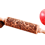 Load image into Gallery viewer, Sunflower Embossed Wooden Rolling Pin for Baking Cookies
