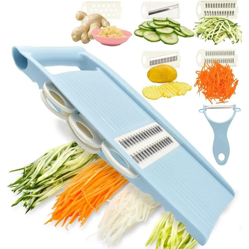 5-in-1 Vegetable Chopper – Fast Food Prep with Interchangeable Blades