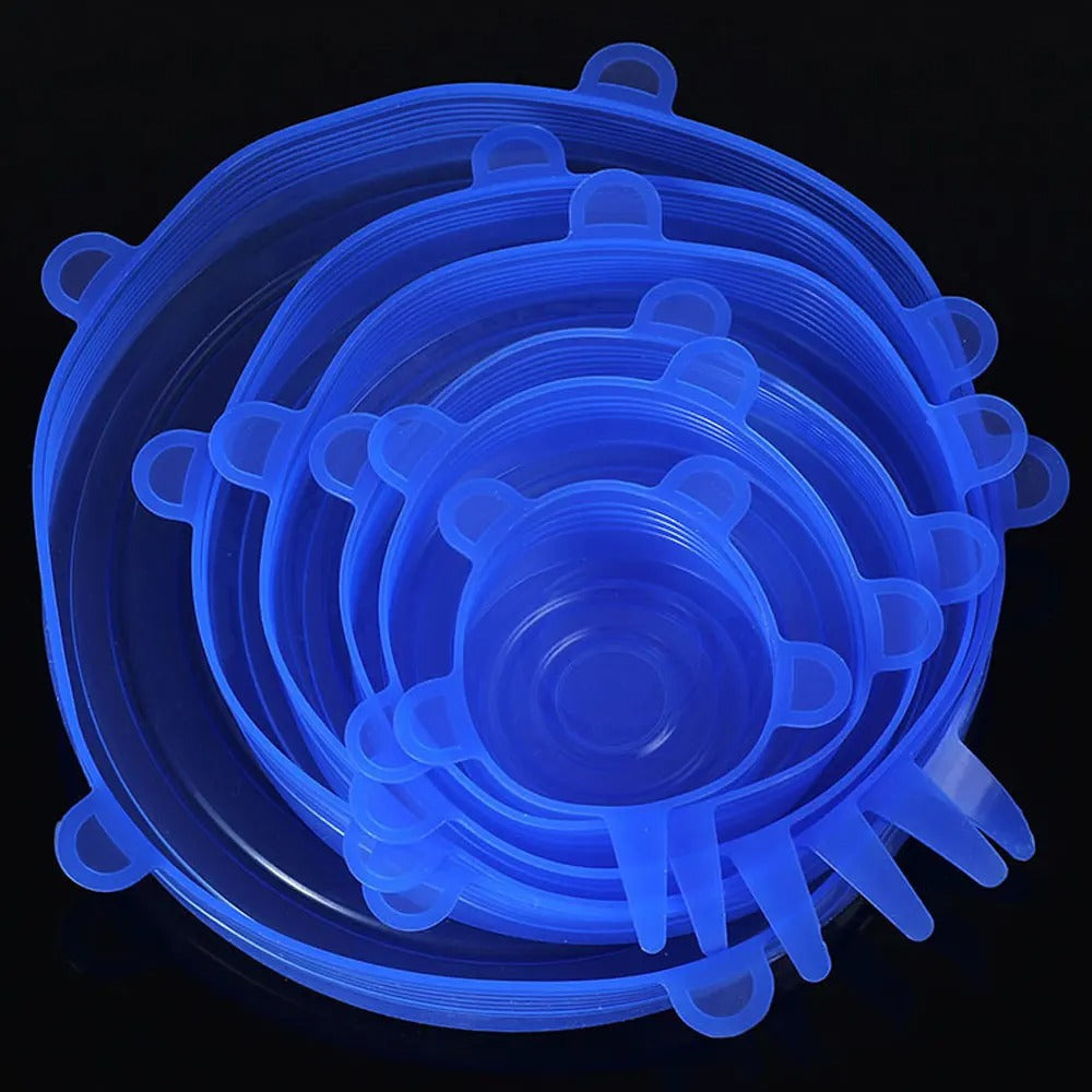6PCS Silicon Lids for Leftovers - Durable and Reusable