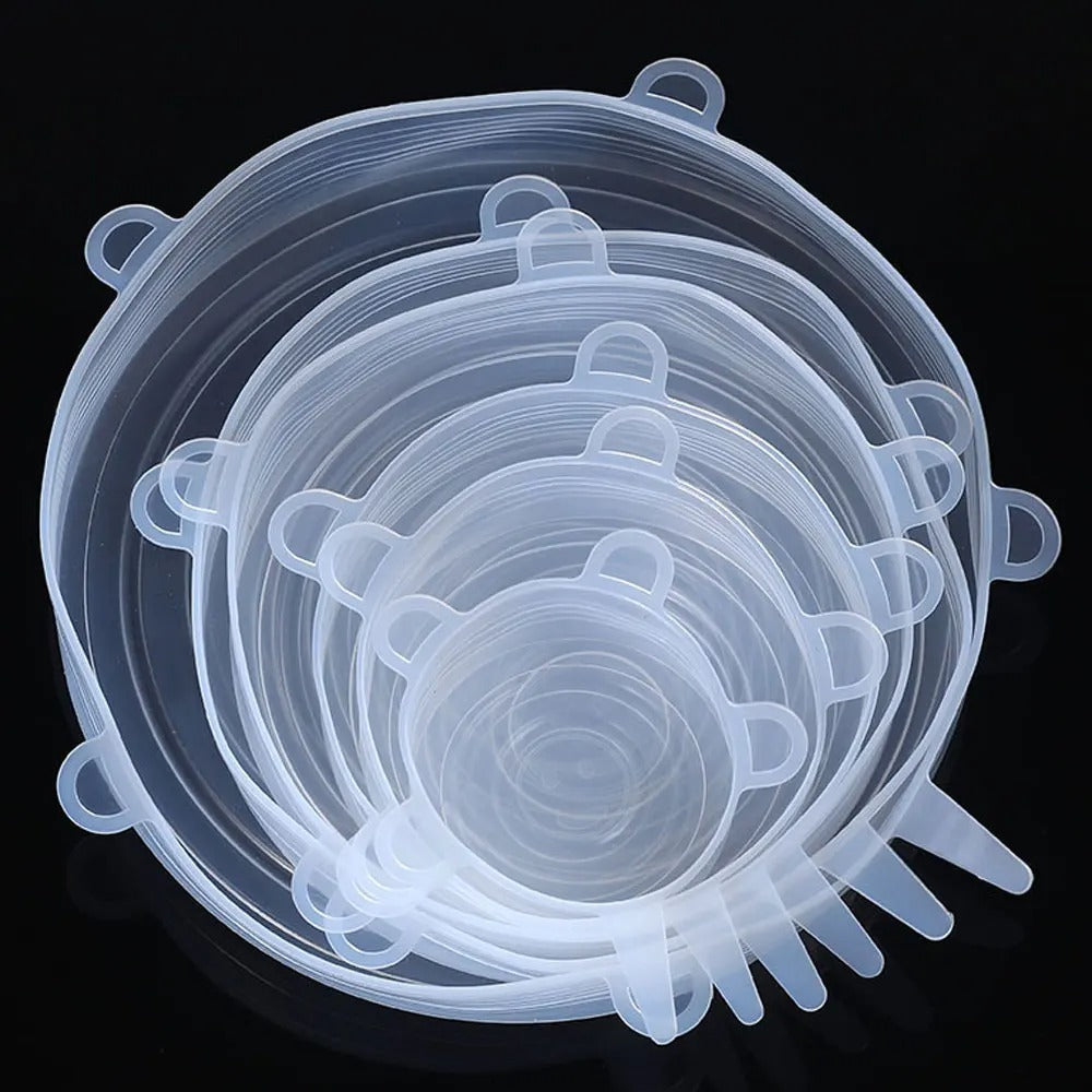 6PCS Silicon Lids for Leftovers - Durable and Reusable