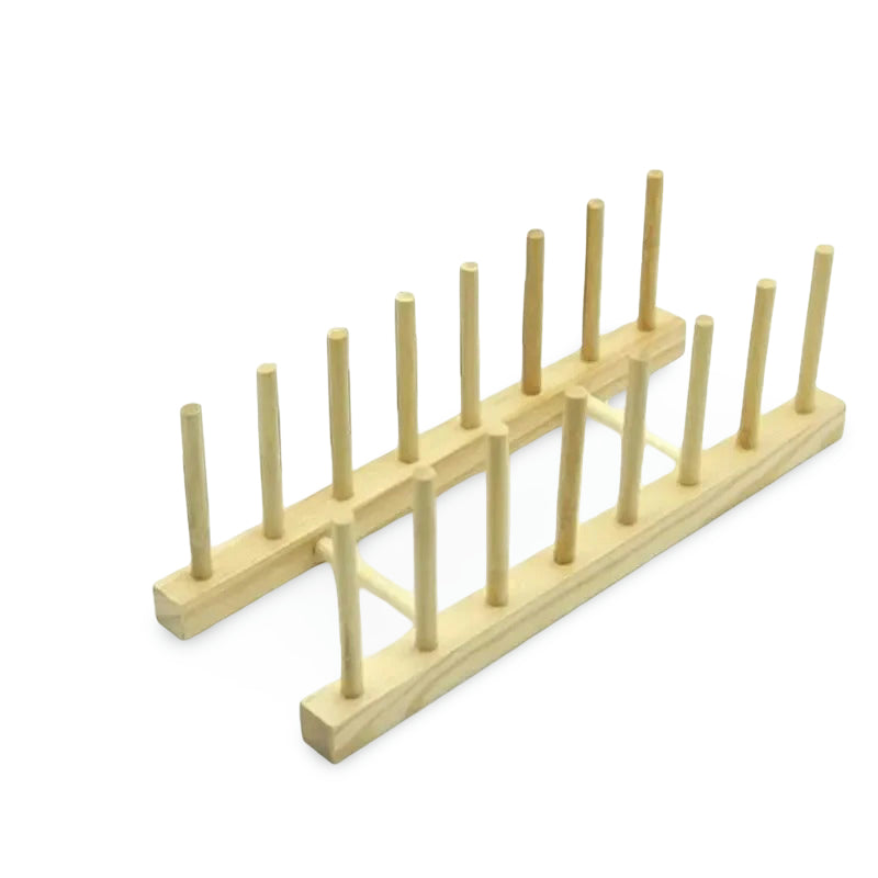 Wooden Kitchen Drying Rack – Space-Saving Plate & Lid Stand